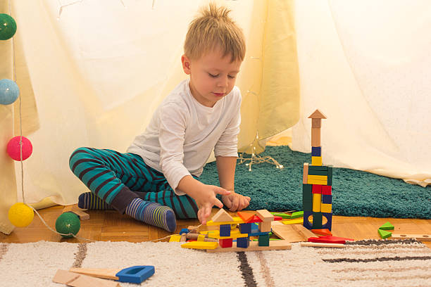 istock Boy Playing in Improvised Tent 638217004