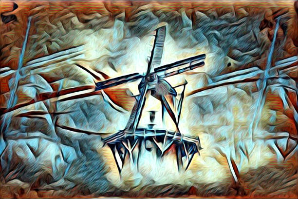 A very nice and useful windmill old retro vintage painting