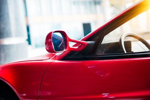 detail shot of old fancy car.