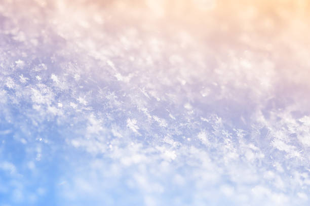 istock Macro image of snowflakes, selective focus. 638221344