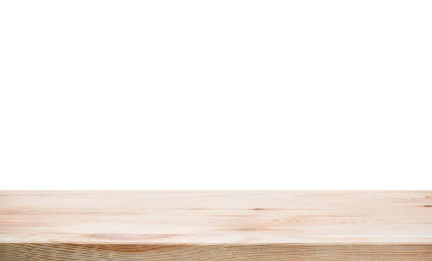 istock Empty of wood table top on white background. 638224074