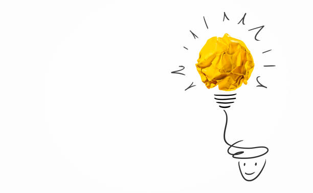 istock Idea with paper crumpled ball ( lightbulb ) and businessman. 638226882