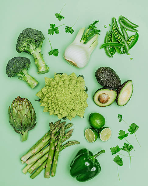 istock Green vegetables shoot from above over head 638226970