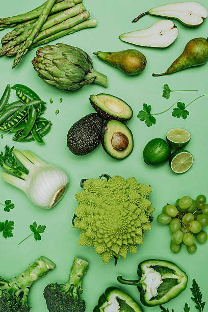 istock Green vegetables shoot from above over head 638227436