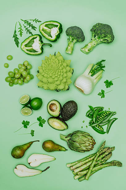istock Green vegetables shoot from above over head 638227502