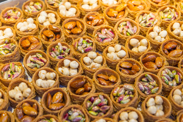 Turkish Ramadan Dessert Baklava with concept background