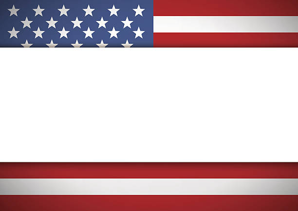 ilustrações de stock, clip art, desenhos animados e ícones de american postcard with empty space for text - star shape striped american flag american culture