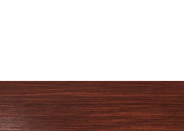 istock dark brown wood table top on white background 638236808