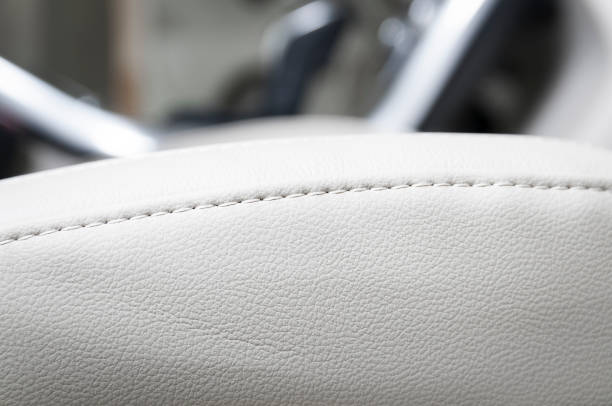 istock Leather car seats  detail with focus on stitch 638238686