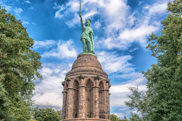 Hermann Monument in the Teutoburg Forest in Germany. stock photo