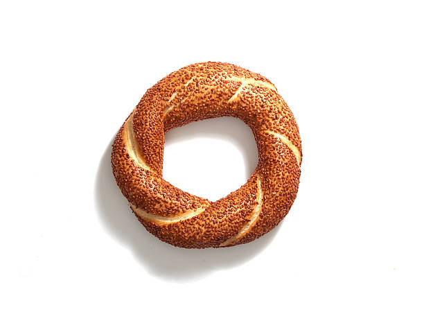 simit  - bagel bread isolated circle foto e immagini stock