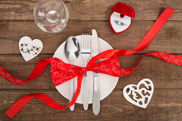 istock Romantic dinner concept. Valentine day or proposal background. 638244646