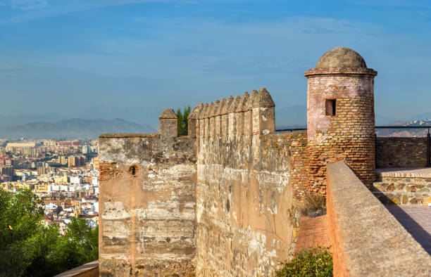 Gibralfaro Castle in Malaga - Andalusia, Spain The Castle of Gibralfaro in Malaga - Andalusia, Spain alcazaba of málaga stock pictures, royalty-free photos & images