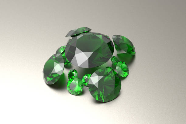 istock Background with green gemstones. 3D illustration 638248674