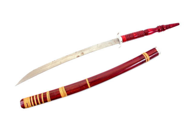 istock Thai swords isolated on  white background.Thai swords isolated. 638248856