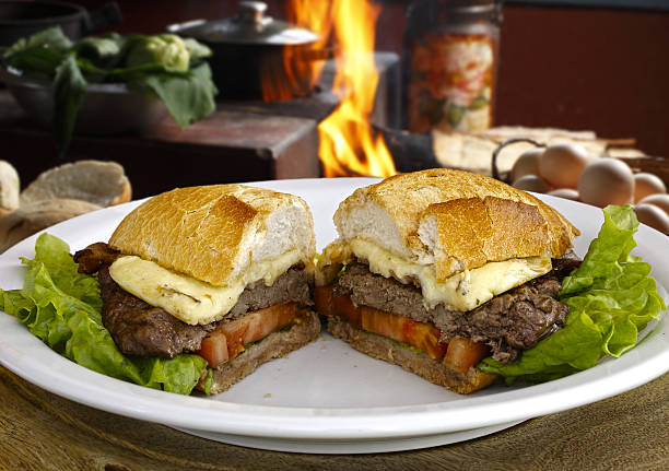 istock Meat sandwich with tomato and cheese 638252186