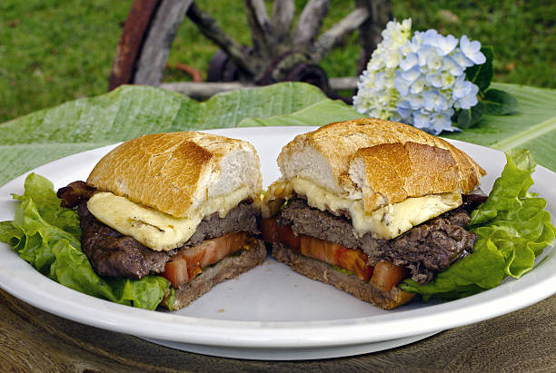 istock Meat sandwich with tomato and cheese 638253552
