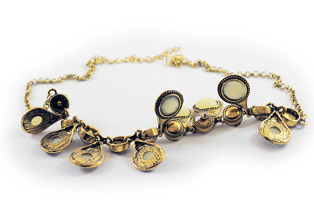 istock Necklace jewelry on white background 638254414