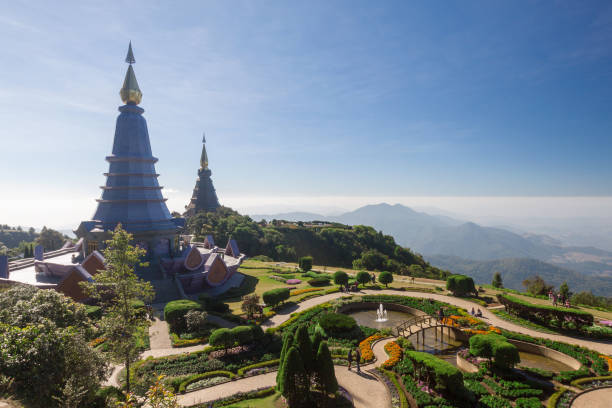 istock Beautiful sunset at two pagoda, Doi Inthanon National Park 638255472