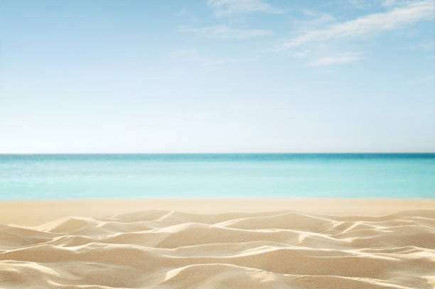 Empty tropical beach Close up of empty tropical beach with copy space landscape coastline sea vacations stock pictures, royalty-free photos & images