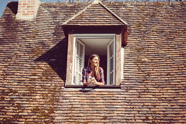 istock Smiling woman on the window 638257706