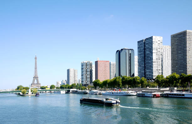 istock Paris, barge on the Seine and Eiffel tower 638261408