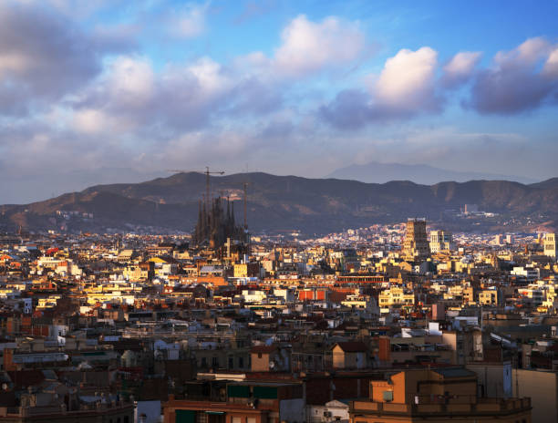 istock Barcelona in sunset time, Spain 638264348
