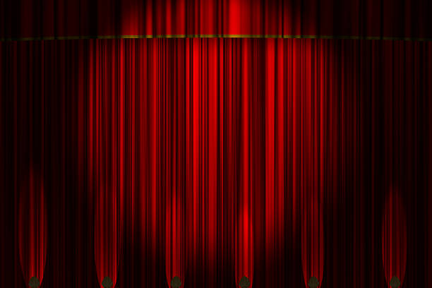 istock Stage or theatre curtain with footlights 638265160