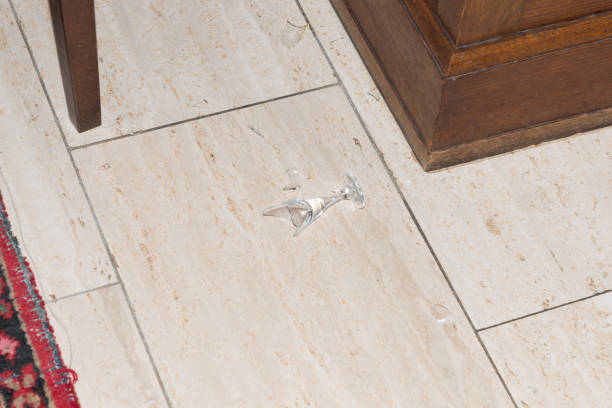 istock Broken glass on the stone floor 638268058