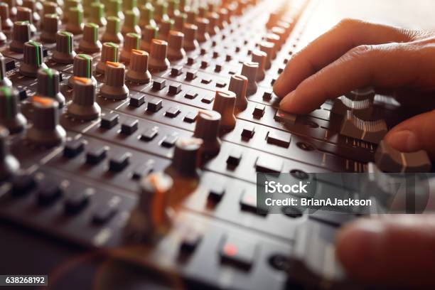 Sound Recording Studio Mixer Desk Stock Photo - Download Image Now - Music, Sound Mixer, Recording Studio