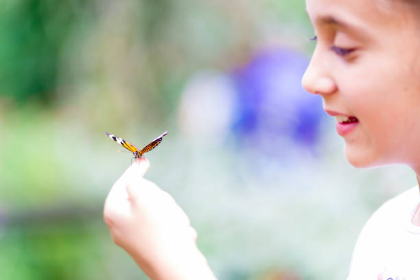 istock Happy Girl Holding a Butterfly 638271846