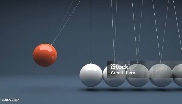 3d Newton Cradle Stock Photo - Download Image Now - Newton's Cradle, Pendulum, Sphere