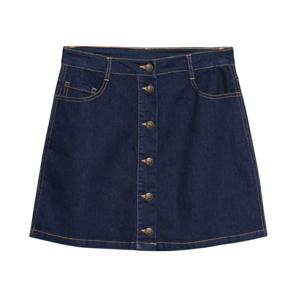 istock Denim skirt isolated on white 638273126