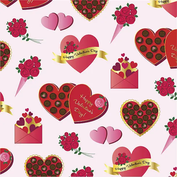 Vector illustration of valentines day pattern