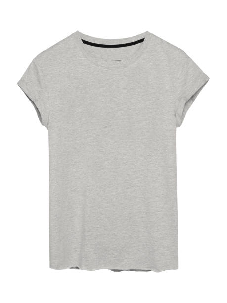 istock Woman`s gray t-shirt with empty space on white background 638274712
