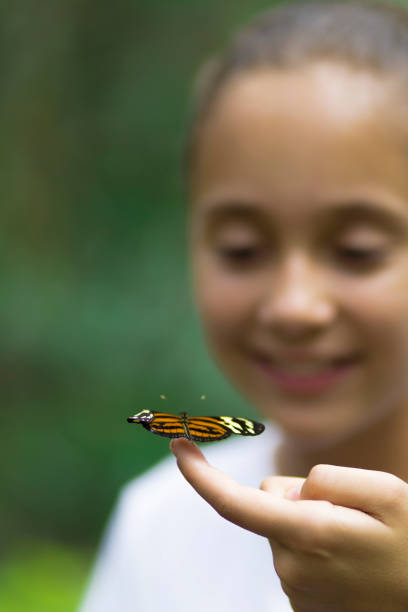 istock Happy Girl Holding a Butterfly 638277990
