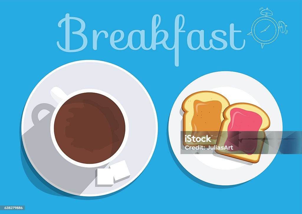 Vector. Breakfast on the table, good morning concept. Breakfast on the table, good morning concept. Vector Backgrounds stock vector