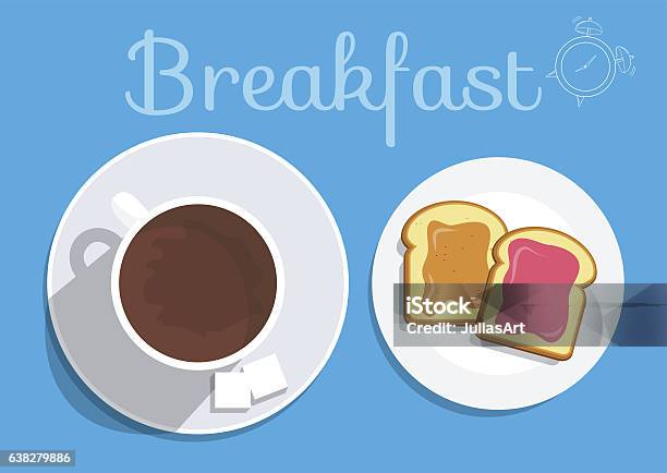 Vector Breakfast On The Table Good Morning Concept Stock Illustration - Download Image Now