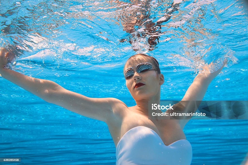 Underwater Ballet Woman Ballerina Dancing Under The Water Swimming Pool ...