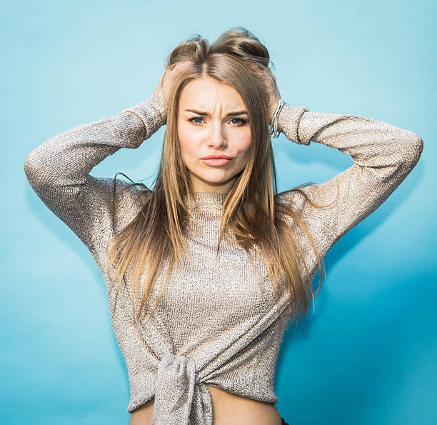 istock Attractive young woman make grimace 638296094