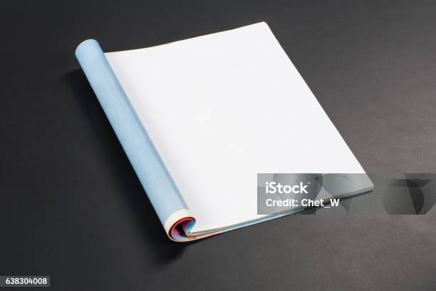 Mockup Magazines Or Catalog On Black Chalkboard Background Stock Photo - Download Image Now