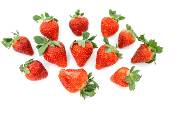 istock Group of fresh Strawberry on white background 638304150