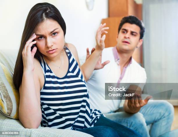 Angry Spouses Having Domestic Argue Stock Photo - Download Image Now - 30-39 Years, Adult, Adults Only