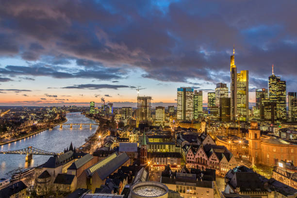istock skyline of Frankfurt am Main in the evening 638309558