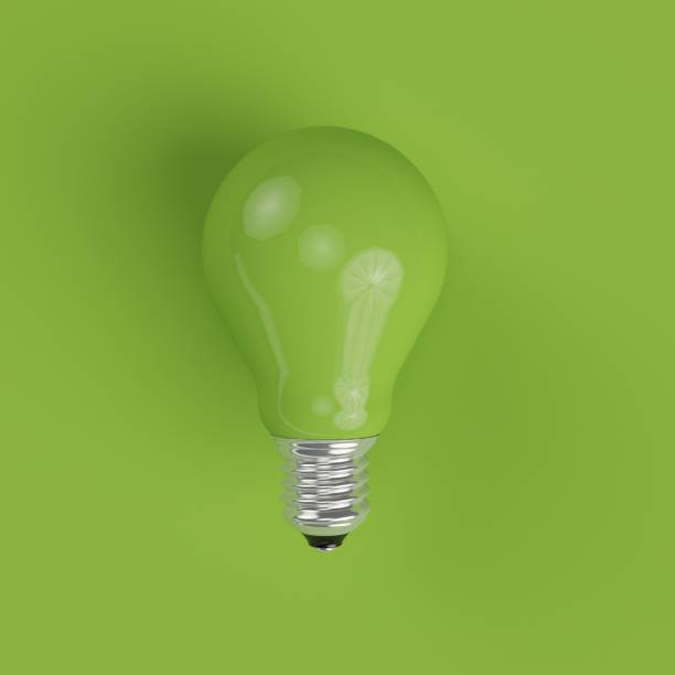 istock green pastel Light bulb on green pastel background. 638311982