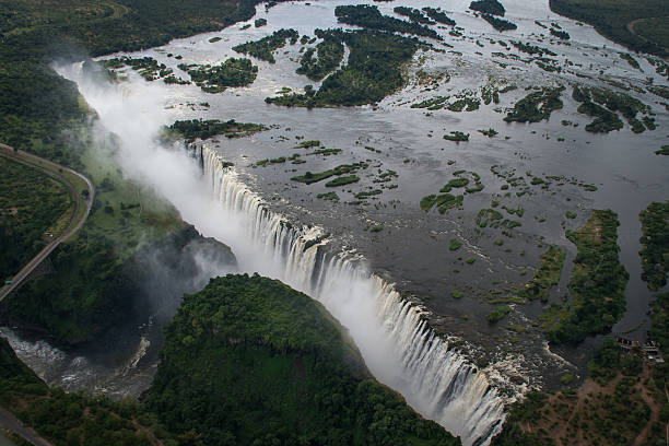 Victoria Falls from the Air, Zambia/Zimbabwe stock photo