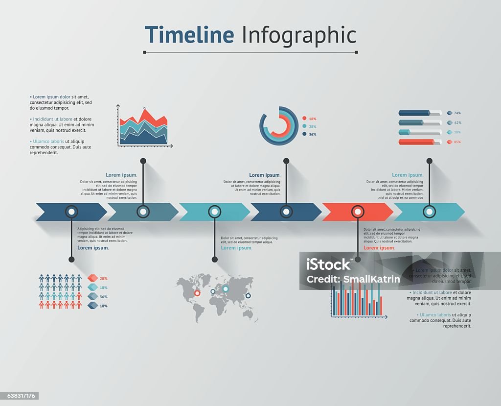 Timeline Map Exa Timeline Vector Infographic World Map Stock Illustration - Download ...