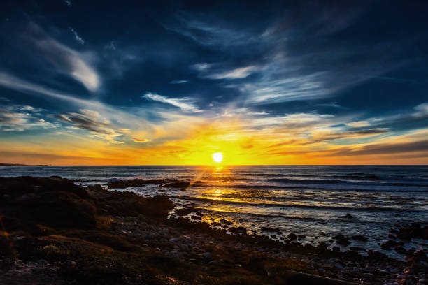 istock Beautiful scenery on sea shore, the waves and huge rocks 638320468