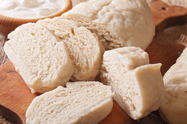 istock sliced yeast knodel close-up on the table. Horizontal 638320580