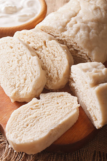 istock sliced yeast knodel close-up on the table. vertical 638320598